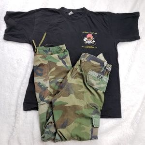 Military Clothing Lot Vintage BDU and Shirt